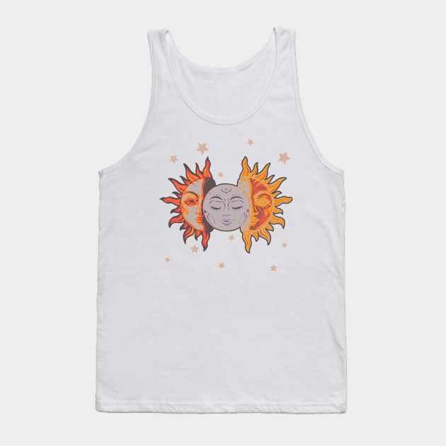 Star child of the moon and sun (matte grey bg, matte 2 version) Tank Top by VantaTheArtist